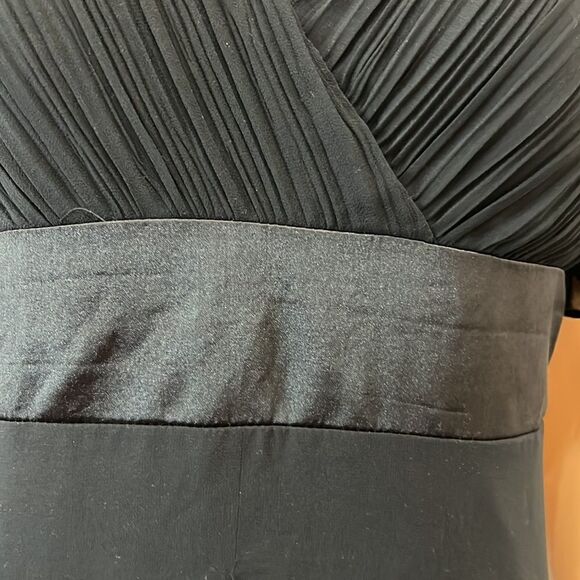 Ever Pretty Black Dress US 10 V Neck Lined Sash Waist Maxi Formal 💯 Polyester - Picture 4 of 8